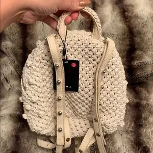 Zara | Bags | Zara Macram Mini Backpack In Cream | Poshmark display picture 3